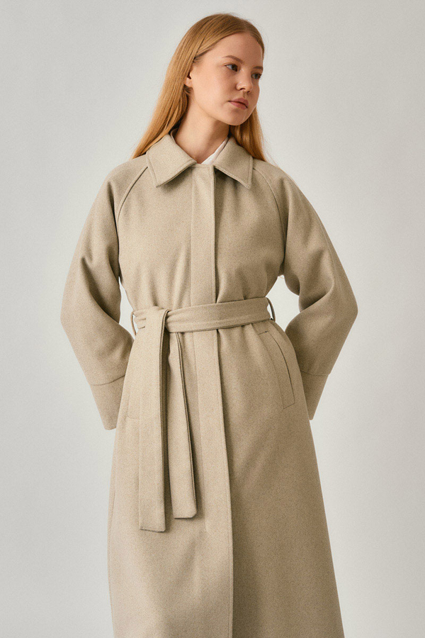 Raglan Sleeve Basic Coat Stone 