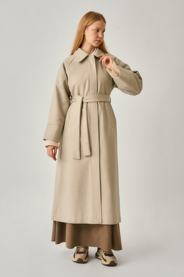 Raglan Sleeve Basic Coat Stone - 8