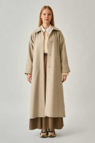 Raglan Sleeve Basic Coat Stone - 9