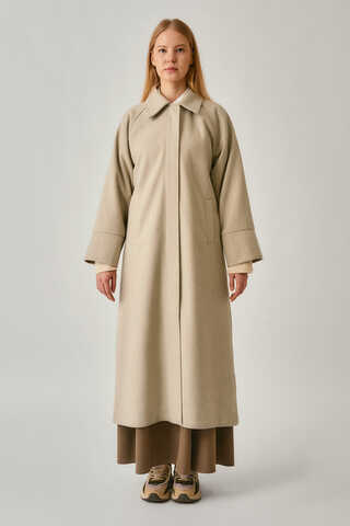 Raglan Sleeve Basic Coat Stone - 10