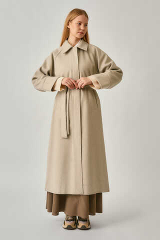 Raglan Sleeve Basic Coat Stone - 12