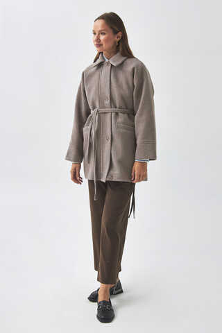 Raglan Sleeve Short Coat Mink - 2