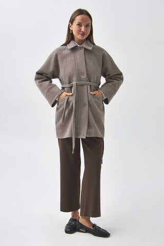 Raglan Sleeve Short Coat Mink - 3