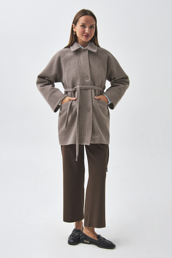 Raglan Sleeve Short Coat Mink - 3