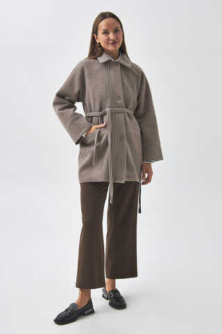 Raglan Sleeve Short Coat Mink - 5