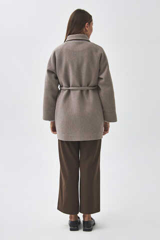 Raglan Sleeve Short Coat Mink - 9