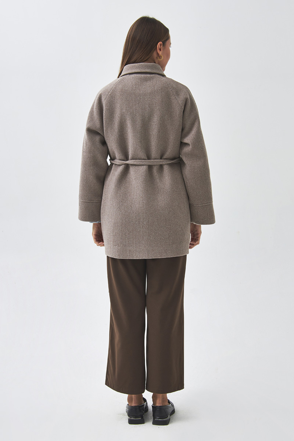 Raglan Sleeve Short Coat Mink - 9