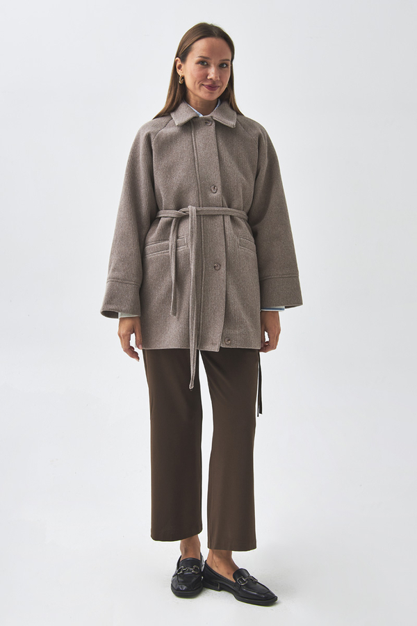 Raglan Sleeve Short Coat Mink - 8