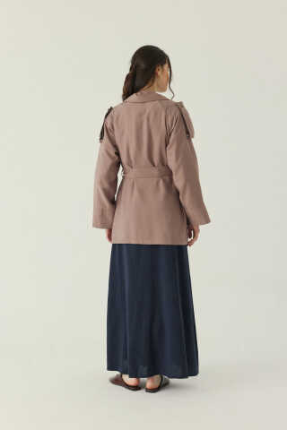 Raglan Sleeve Trench Coat – Mink - 3