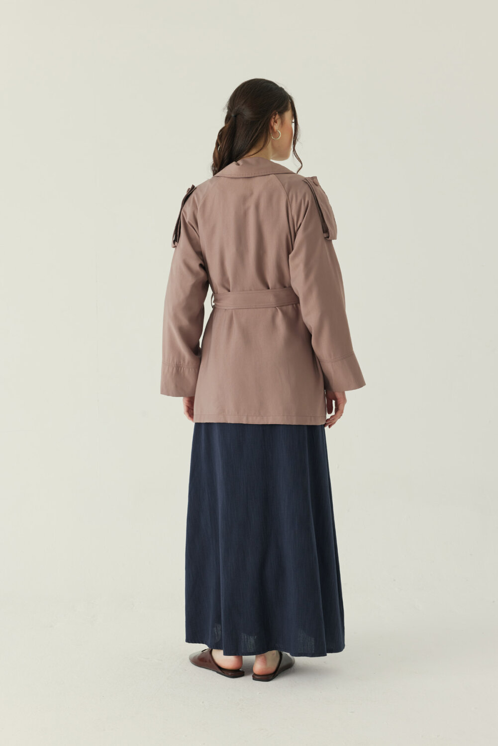 Raglan Sleeve Trench Coat – Mink - 3