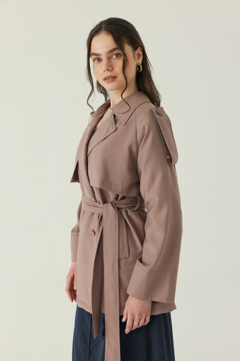 Raglan Sleeve Trench Coat – Mink - 2