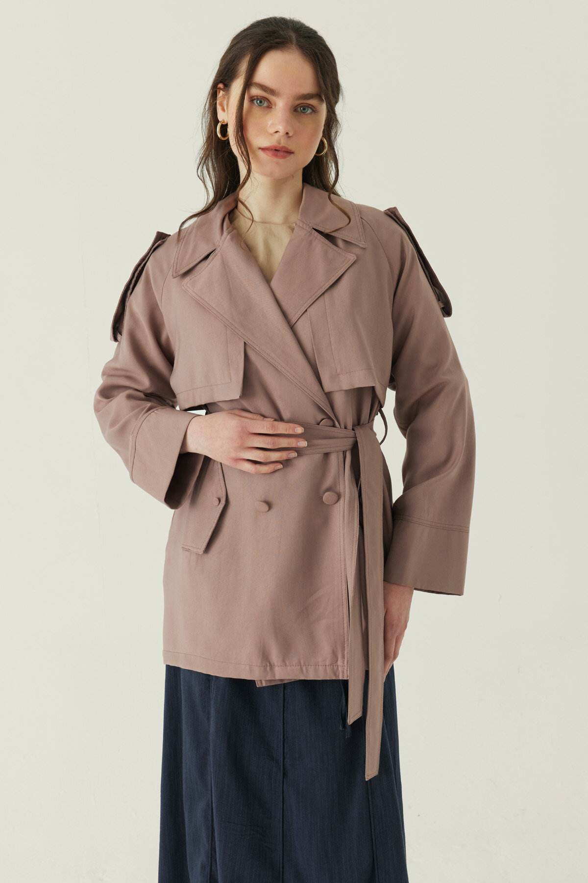 Raglan Sleeve Trench Coat – Mink