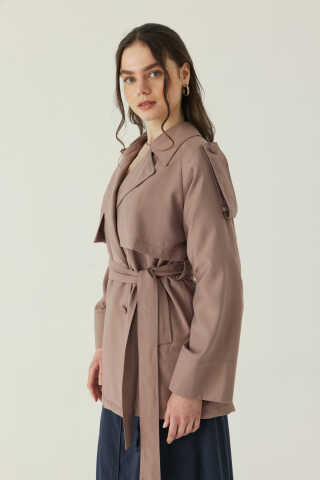 Raglan Sleeve Trench Coat – Mink - 2