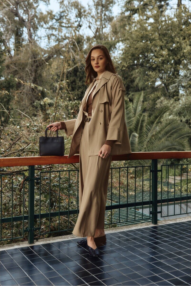 Raglan Sleeve Trench Coat – Soft Khaki - 3