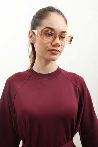 Reglan Kol Basic Elbise Bordo - 6