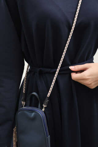 Reglan Kol Basic Elbise Lacivert - 6