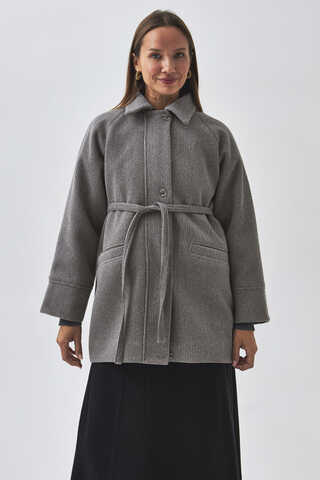 Reglan Kol Kısa Kaban Gri - 3