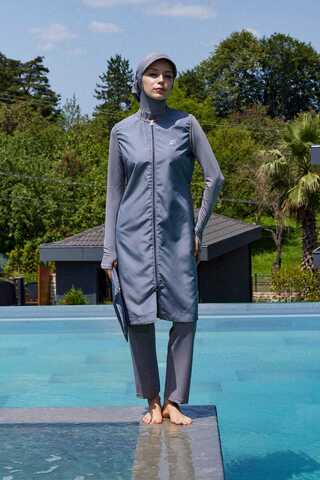 Reglan Kol Tesettür Mayo Takım Gri - 2