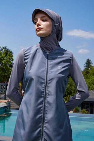 Reglan Kol Tesettür Mayo Takım Gri - 8