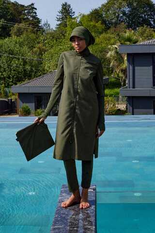 Reglan Kol Tesettür Mayo Takım Haki - 2