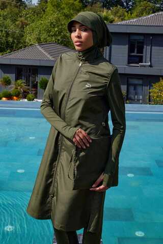 Reglan Kol Tesettür Mayo Takım Haki - 3