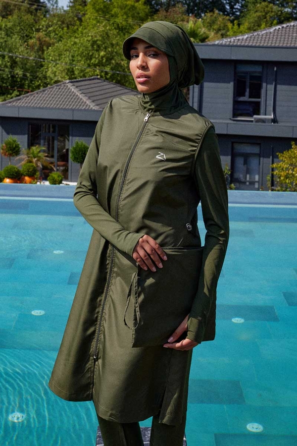 Reglan Kol Tesettür Mayo Takım Haki - 3