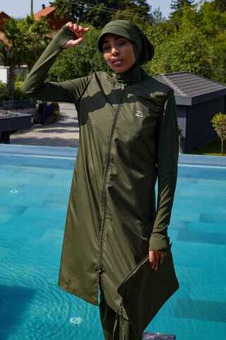 Reglan Kol Tesettür Mayo Takım Haki - 4