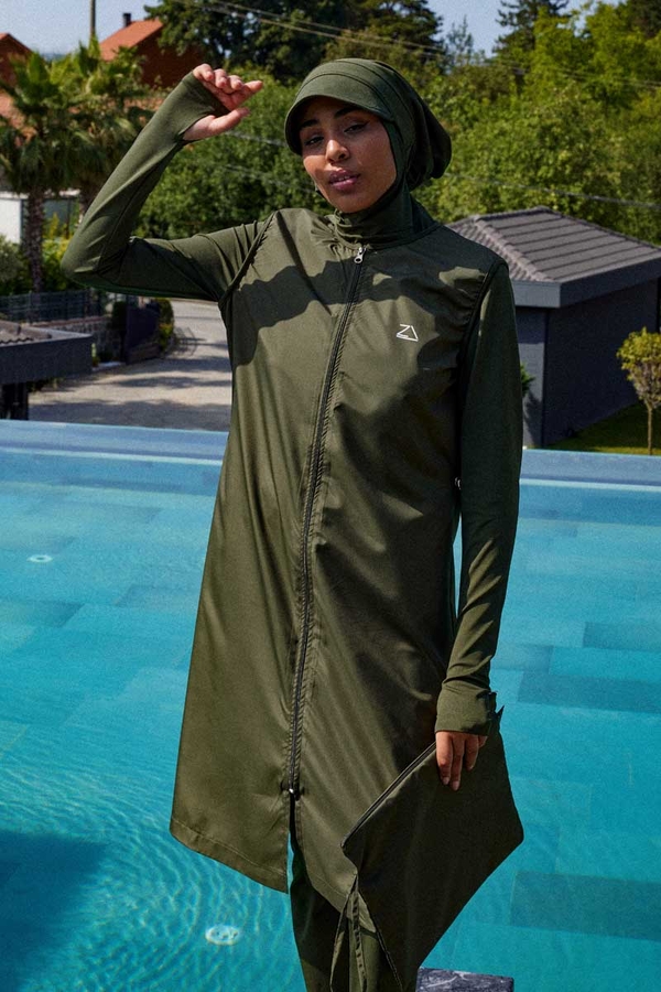 Reglan Kol Tesettür Mayo Takım Haki - 4