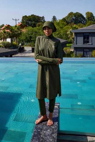 Reglan Kol Tesettür Mayo Takım Haki - 5