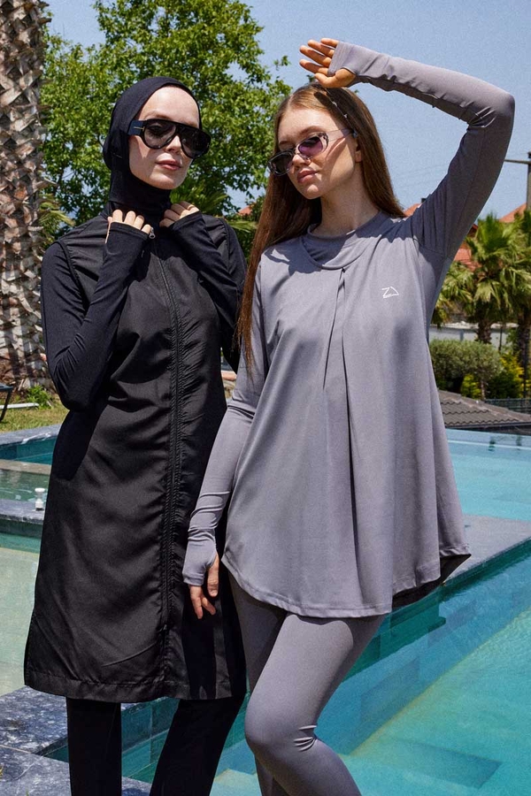 Reglan Kol Tesettür Mayo Takım Siyah - 8