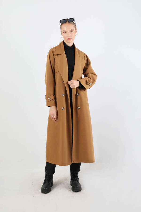 Retro Klasik Trençkot Taba - 1