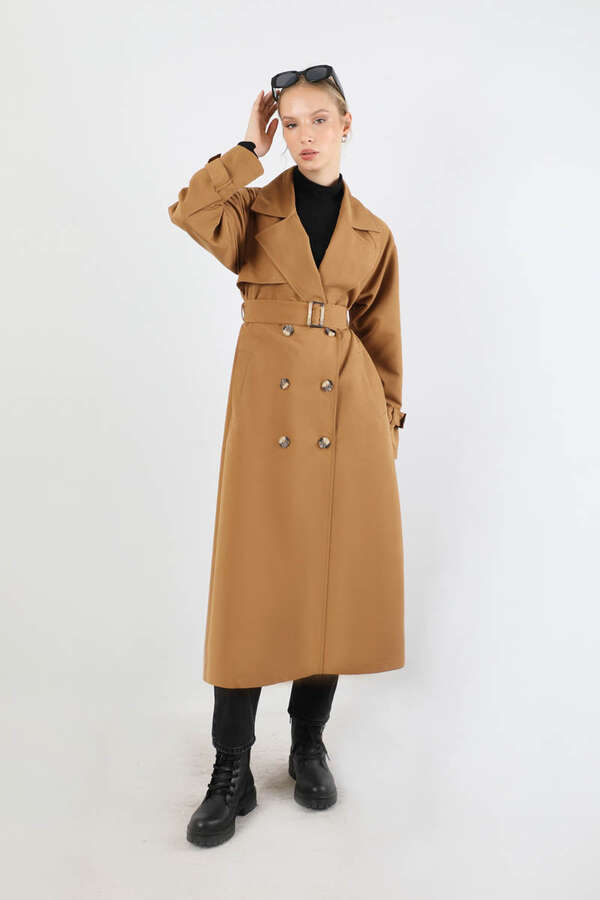 Retro Klasik Trençkot Taba - 3