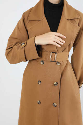 Retro Klasik Trençkot Taba - 4