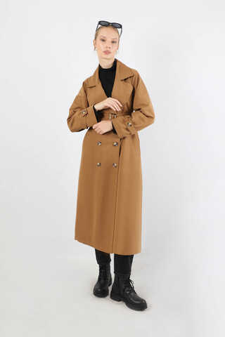 Retro Klasik Trençkot Taba - 5