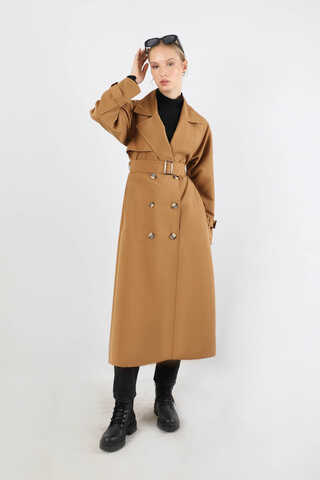 Retro Klasik Trençkot Taba - 3