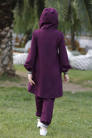 Rib Tracksuit Purple - 4