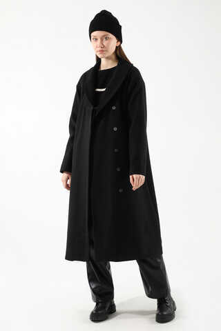 Ribana Collar Cachet Coat Black - 1