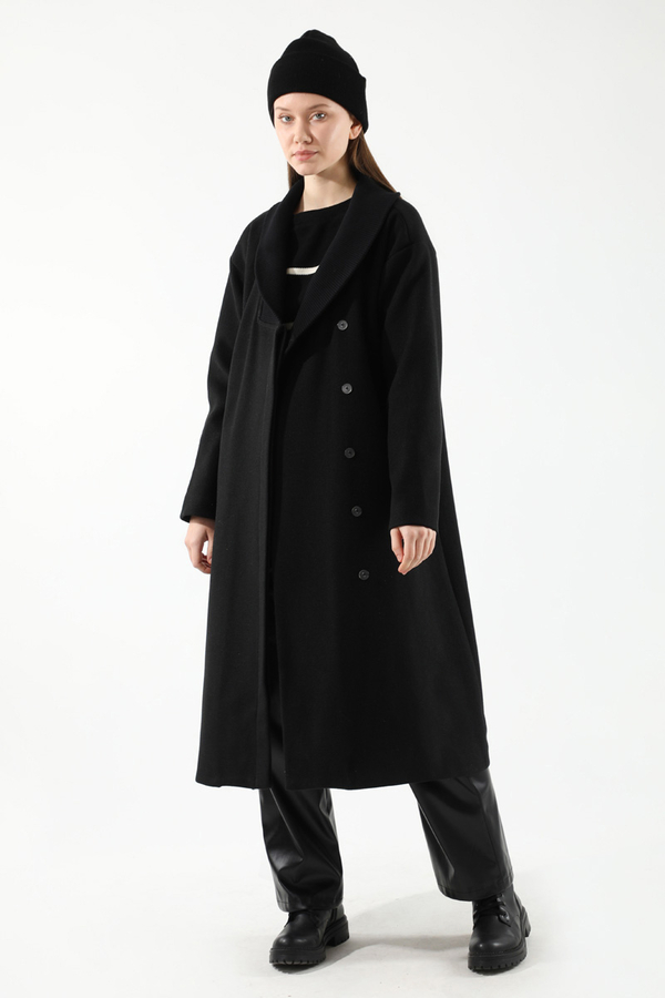 Ribana Collar Cachet Coat Black - 1
