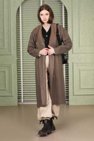 Ribana Collar Cachet Coat Brown - 2