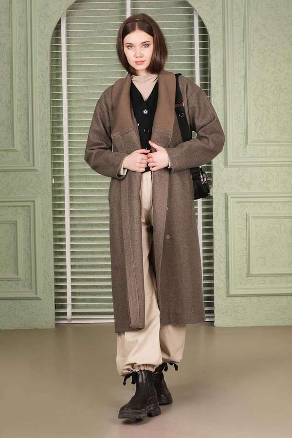 Ribana Collar Cachet Coat Brown - 2