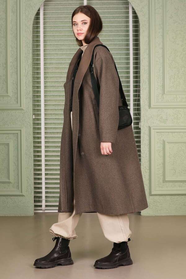 Ribana Collar Cachet Coat Brown - 3