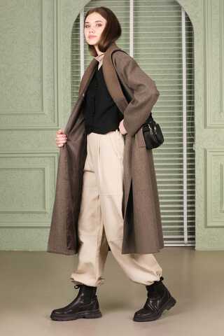 Ribana Collar Cachet Coat Brown - 4