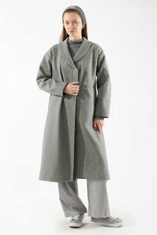 Ribana Collar Cachet Coat Grey - 1