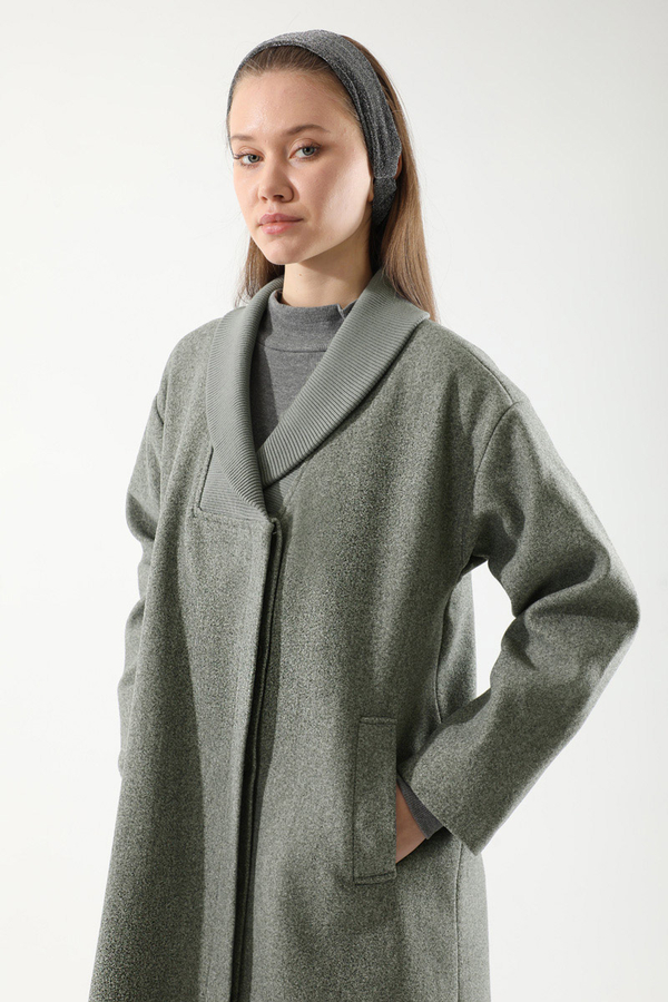 Ribana Collar Cachet Coat Grey - 2