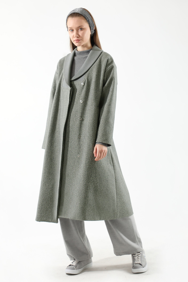 Ribana Collar Cachet Coat Grey - 3