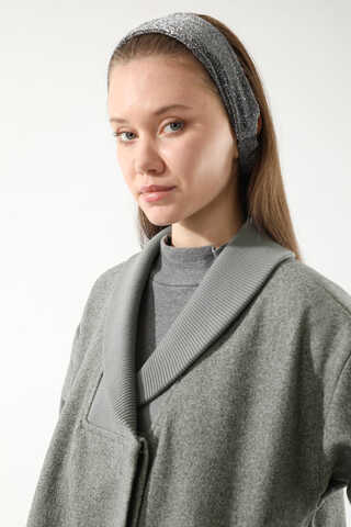 Ribana Collar Cachet Coat Grey - 4