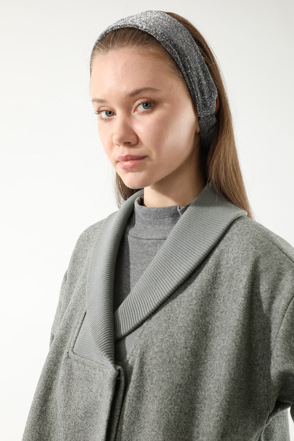 Ribana Collar Cachet Coat Grey - 4