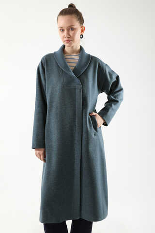 Ribana Collar Cachet Coat İndigo - 2