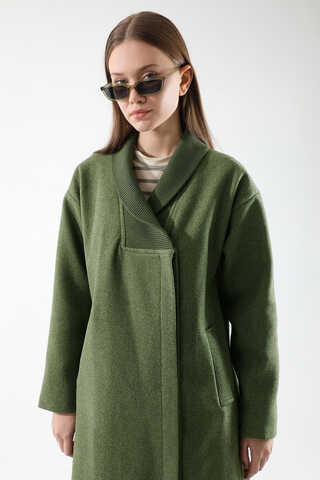 Ribana Collar Cachet Coat Khaki - 2