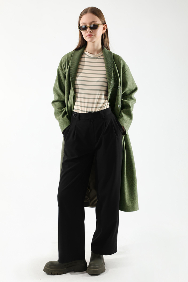 Ribana Collar Cachet Coat Khaki - 3